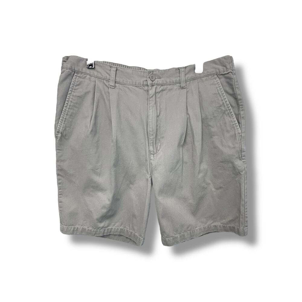 Cherokee Vintage Mens Pleated Front Casual Cotton Khaki Shorts, size 36